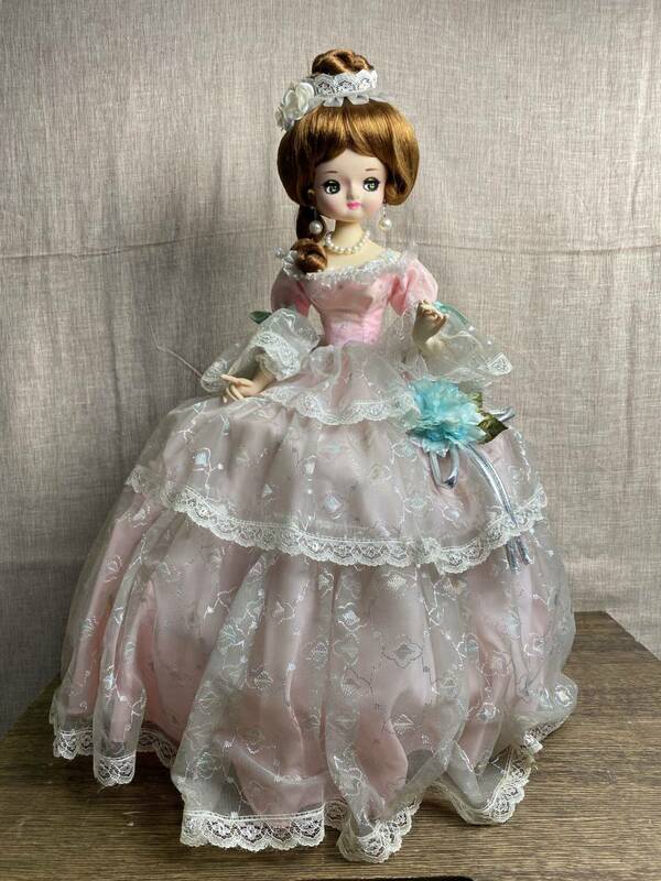 昭和レトロ さくら人形 布人形 衣裳人形 ドレス人形 57.5cm（管理ID：3710）