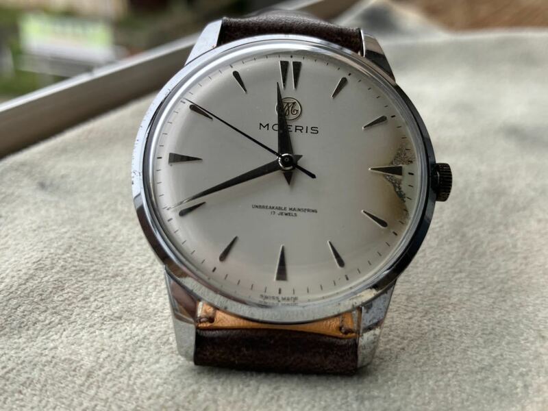 MOERIS モーリス 手巻時計 SS 17石 アンティーク時計 オーバーホール済 古物 アンティーク SWISS MADE