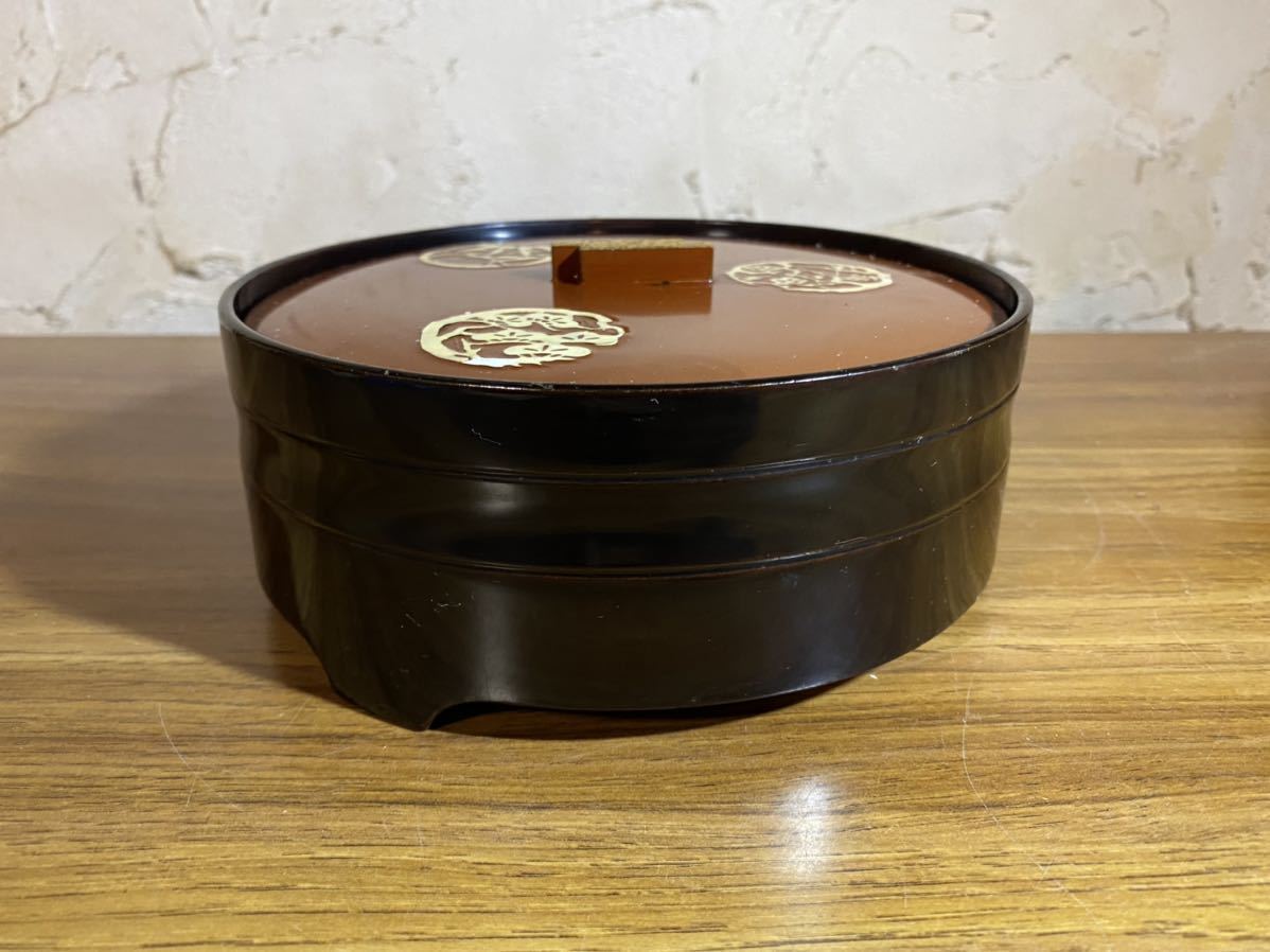 漆器蓋付丸重