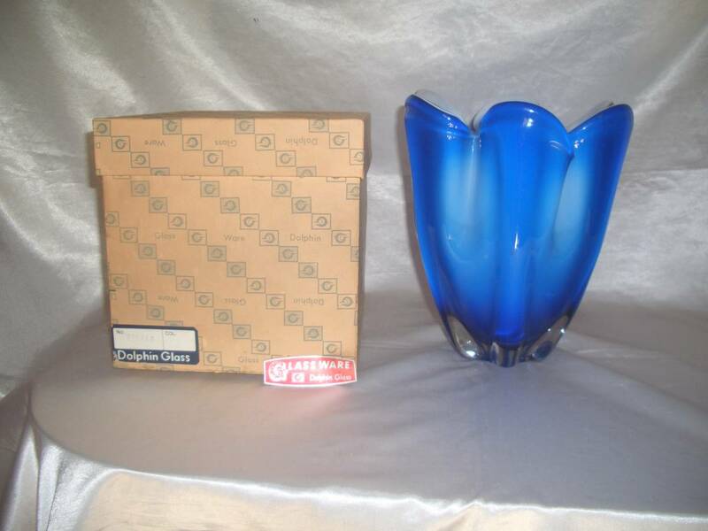 Dolphin Glass/ドルフィングラス★ハンドクラフト花瓶■フラワーベース■オリジナルガラス製花器★k261