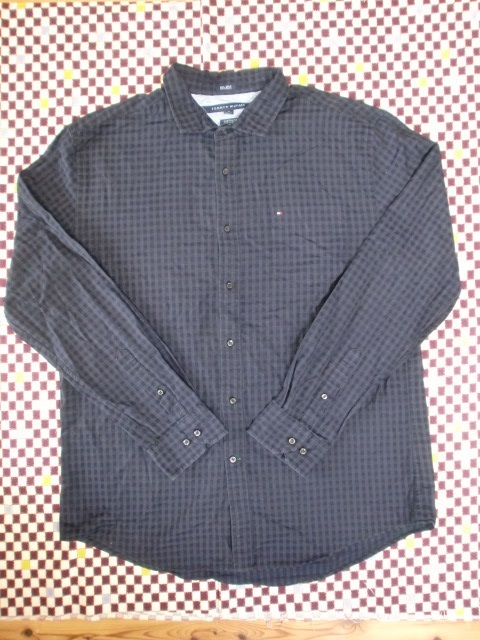 ★☆【USED】TOMMY HILFIGER トミーヒルフィガ 長袖シャツ チェック柄 XL TG/XG☆★