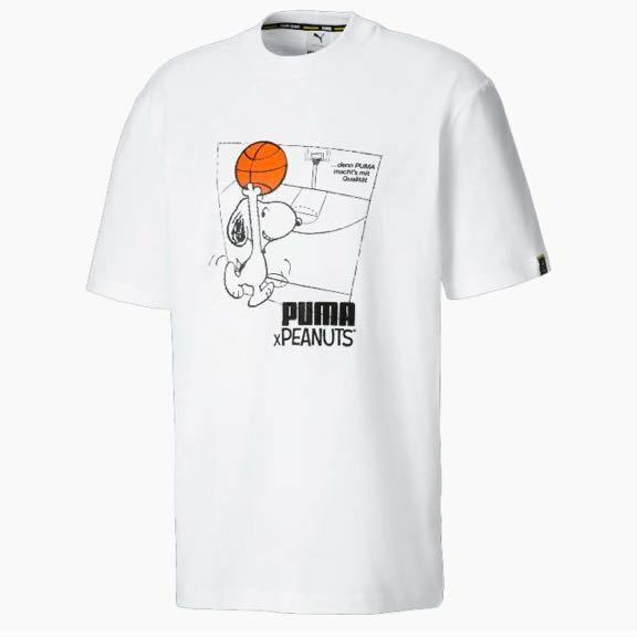 PUMA x PEANUTS スヌーピー メンズ Tシャツ バスケ ホワイト M