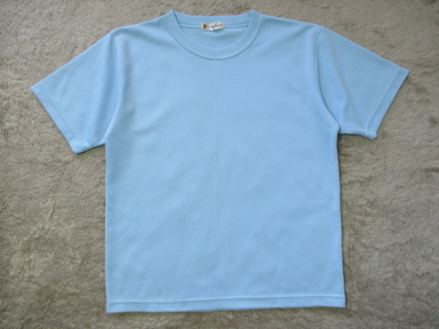 メンズ　FLORIDAWIND　メッシュ素材　無地　シンプル　半袖Tシャツ　水色　L