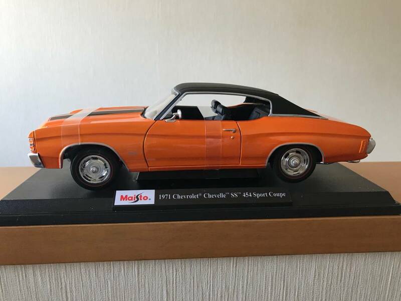 希少 レア Maisto マイスト 1:18 6+ 1971 Chevrolet Chevelle SS 454 Sport Coupe オレンジ