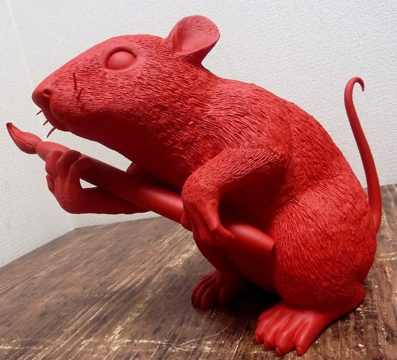 (☆BM)【大処分セール】バンクシー LOVE RAT RED Ver MEDICOM TOY Banksy メディコム トイ ラブ ラット Sync 赤いネズミ 置物 オブジェ