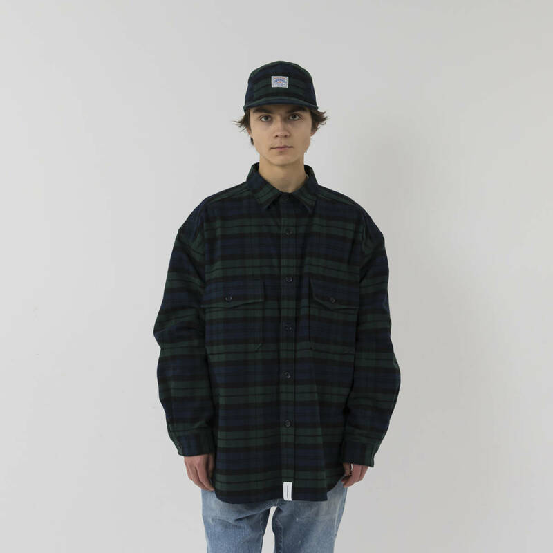 希少★新品本物【緑★3】★CPOC PLAID LS SHIRT コットンヘビーツイルプレイドシャツ 正規店購入 ディセンダント 入手困難 DESCENDANT 21AW