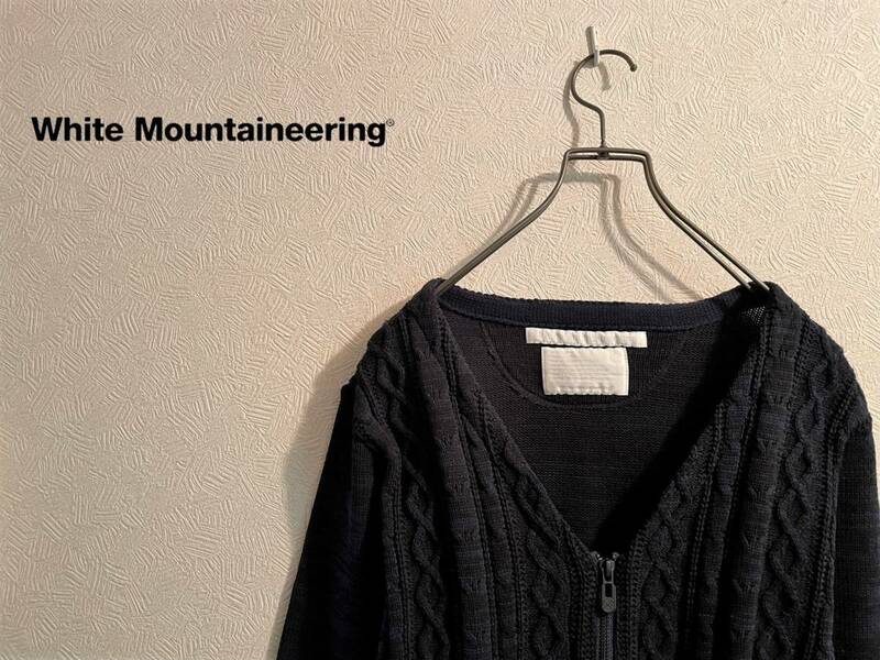 ◯ White Mountainnering ケーブルニット カーディガン / ホワイトマウンテニアリング アラン ニット 紺 ネイビー 0 Mens Ladies #Sirchive