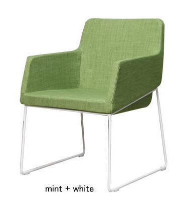 Qk913 【未使用保管品】 Lino Arm Chair リーノ アームチェア ミントグリーン+ホワイト 定価23,100円 デザインチェア モダン 200サイズ