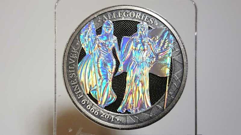 パールホログラム・アレゴリーズコイン (シルバープルーフ＋ホログラム) 100枚限定品 2019年 ドイツ