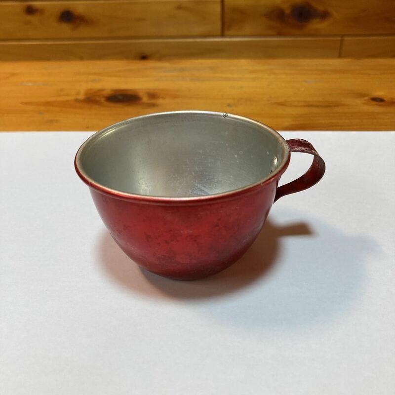 昭和レトロ アルミカップ アルミコップ コップ カップ 小さい アルミ製 赤色 レトロ 遠足カップ