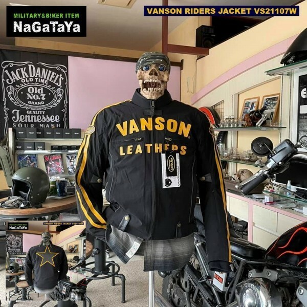 バンソン VANSON VS21107W ウインター シングル ライダースジャケット ワンスター 黒×イエロー XLサイズ ライダージャケット サーキット