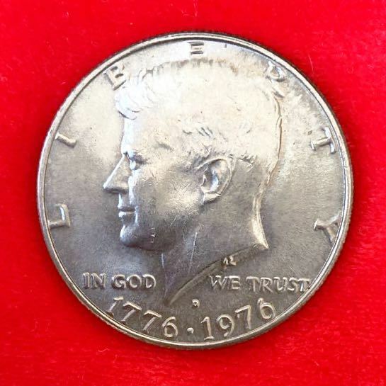 b36)ハーフダラー 1976年 アメリカ 200周年記念 コイン ケネディ 大統領 横顔 50セント 硬貨 1/2$ 通貨 古銭