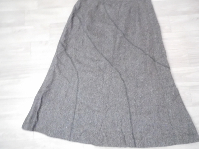 P3 未使用 毛混 切り替えデザイン ツィード スカート サイズ13号：大きいサイズ・日本製