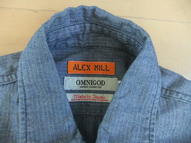 MADE IN JAPAN OMNIGOD ALEX MILL 日本製 オムニゴッド ヘリンボーン シャツ 100%cotton 
