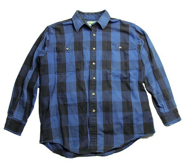 STJOHN'SBAY【古着】中古 ネルシャツ 80年代 Flannel shirt Blue×Black (L) 80’s