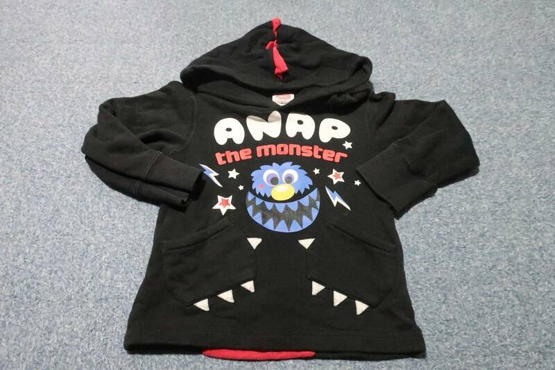 ●○●ＡＮＡＰ＊フード付きパーカー＊ブラック＊１００ｃｍ●○●