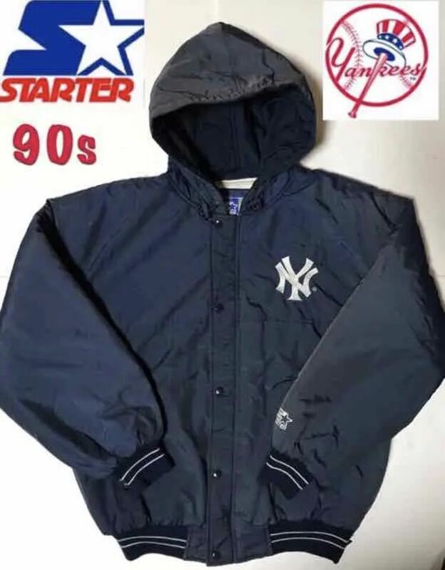 STARTER 90s★NEWYORK YANKEES ニューヨーク ヤンキース 中綿 ジャケット スタジャン パーカ スターター メジャーリーグ ベースボール MLB