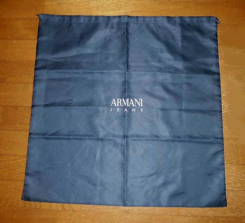 ARMANI JEANS アルマーニ ジーンズ 保存袋 保管袋 布袋 巾着 NAVY 特大サイズ 575㎜X575㎜ 未使用品
