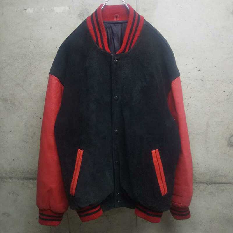 80s 90s ヴィンテージ スタジャン レザー スエード 牛革 日本製 古着 used vintage ビンテージ スタジアムジャンパー スタジャン JACKET 