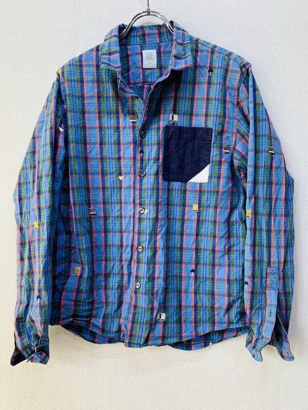 【人気】design Tshirts store graniph/デザイン　ティーシャツ　ストア　グラニフ　シャツ　長袖　青／ブルー　メンズ　Mサイズ 　K1055