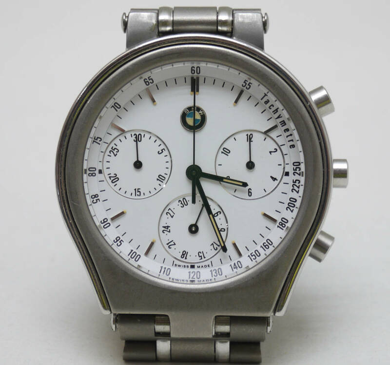 希少 BMW 腕時計 TACHYMETER スイス製 クォーツ 腕時計 クロノグラフ 難ありジャンク