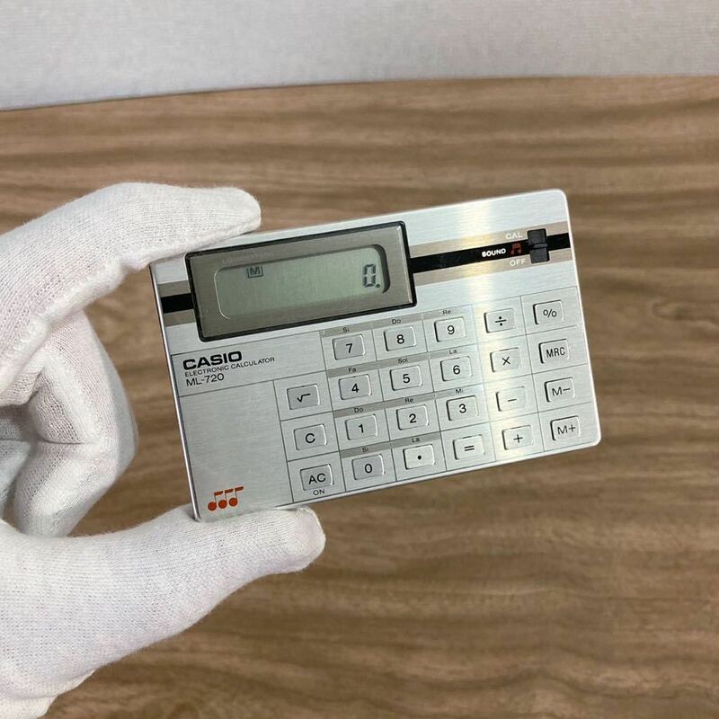 貴重 動作品 CASIO 小型電卓 メロディーカリキュレーター ML-720 ドレミファソラシド カシオ 薄型 カード型 計算機 昭和レトロ 電卓