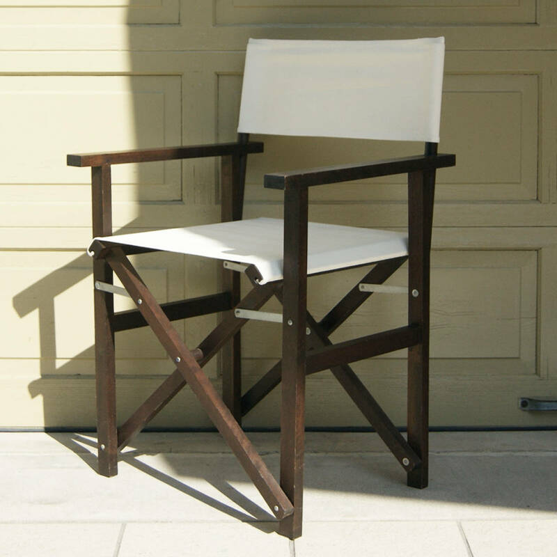 3569t3【木製 折りたたみ椅子 ディレクターズチェア 帆布地 キャンバス地 生成 アイボリーホワイト】ガーデン テラス デッキ アウトドア◎