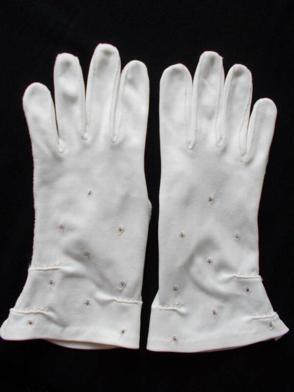 手袋　レディース　白　綿　アンティーク