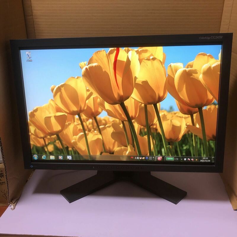 中古美品 EIZO coloredge CG241W 24インチワイド ディスプレイ 1920x1200 (WUXGA)/DVI/DVI使用時間15676H 動作品SHY525