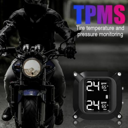 ※送料無料オートバイ TPMS 太陽光発電タイヤ空気圧監視システム液晶カーセキュリティ警報システム 2 個タイヤ空気圧外部センサー
