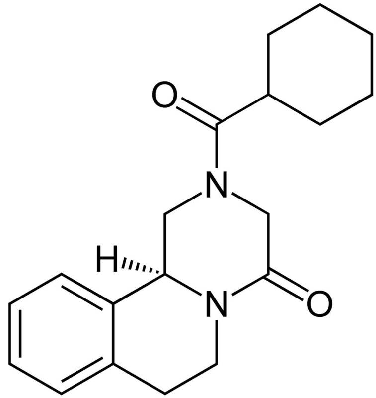 Praziquantel C19H24N2O2 100% 25g (RS)-2-(シクロヘキサンカルボニル)-2,3,6,7-テトラヒドロ-1H-ピラジノ[2,1-a]イソキノリン-4(11bH)