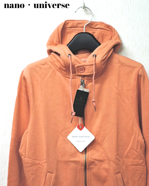 M 新品【nano・universe Wire Hood Zip PK NDC11TT315PK Pink ナノユニバース パーカー サーモンピンク】