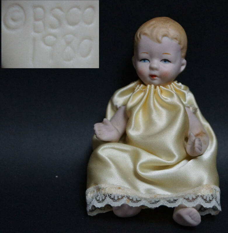 【閑】ビスクドール BSCO 1980 赤ちゃん 人形 3C1110■