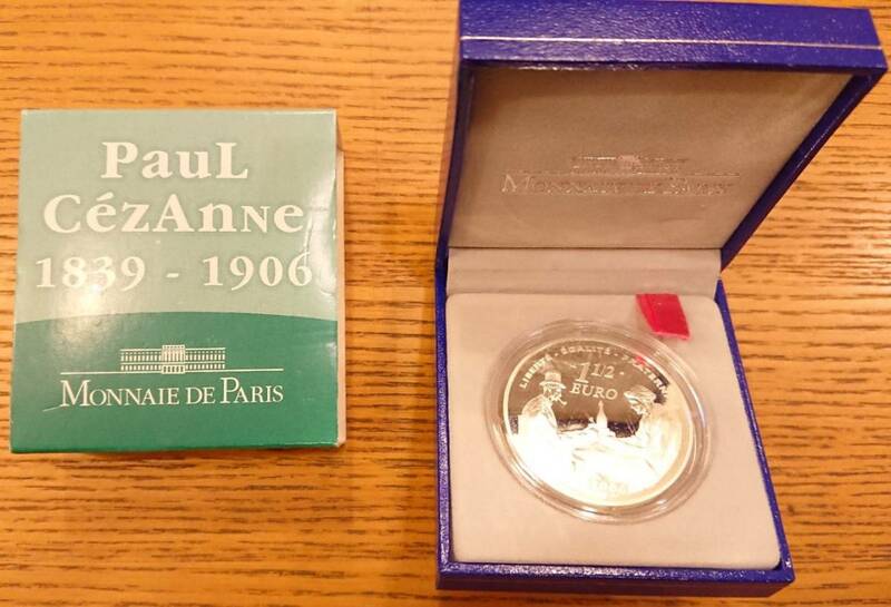 2006 フランス セザンヌ追悼 100周年 1.5ユーロ プルーフ銀貨