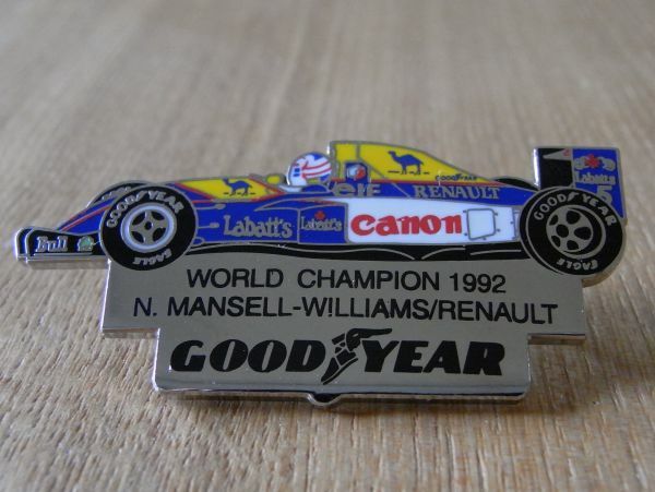 古いピンバッジ：F1 GOOD YEAR マンセル 車 ピンズ #Q