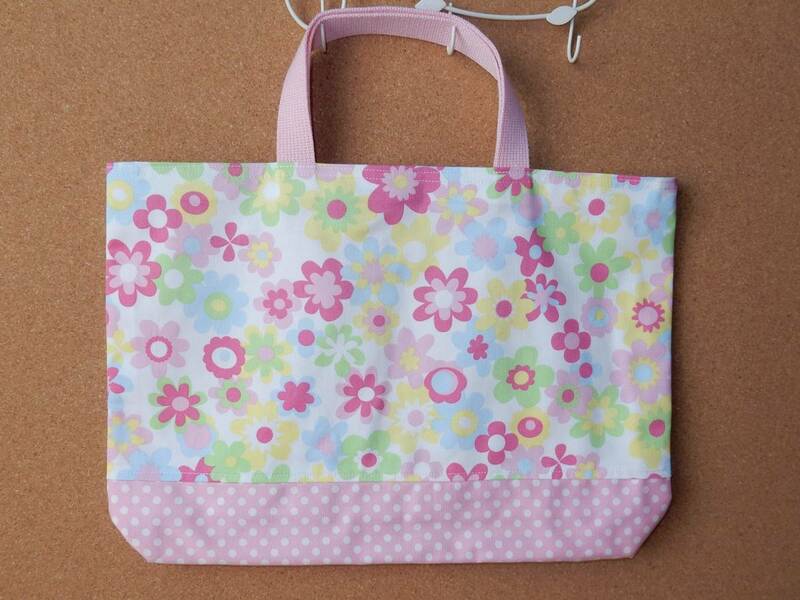 レッスンバッグ 花 パステル ピンク 101 入園入学 ハンドメイド