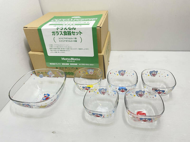 AT551★未使用品 ドラえもん ガラス食器セット 6点セット ほっともっとキャンペーン★宇宙開拓史