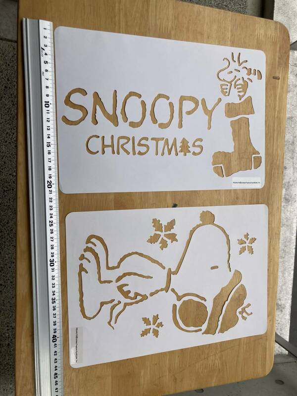 【未使用】SNOOPY スヌーピー フロスターペーパー2柄セット 型紙 装飾 ディスプレー 新品
