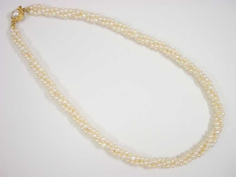 淡水真珠 3連デザイン ネックレス