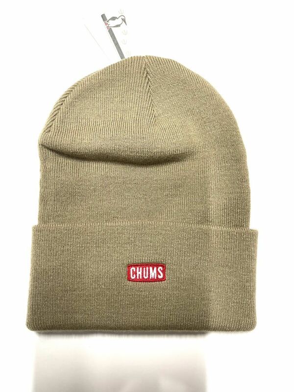 CHUMS knit cap logo 新品未使用　即決送料込み　チャムス　ニットキャップ フリーサイズ　sand