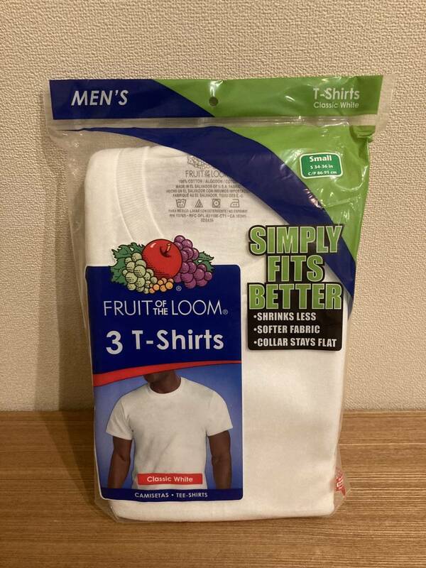 FRUIT OF THE LOOM 2727 Short Sleeve White Crew Neck T-Shirts 3Pack 未使用 フルーツオブザルーム クルーネック Tシャツ 3枚組み パック
