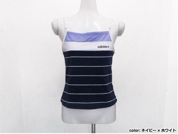 adidasキャミソールタンクトップＴシャツ 紺ネイビー レディース サイズ6(S)/USクラシックアディダスTee女性テニス