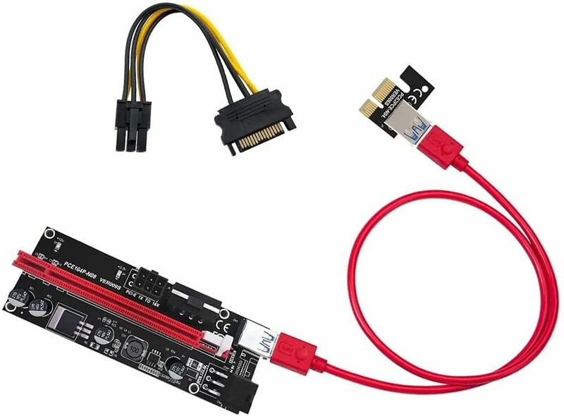 RUIZHI PCIE ライザーカード 1Xから16X VER009S USB3.0 マイニング 拡張カード [hsd