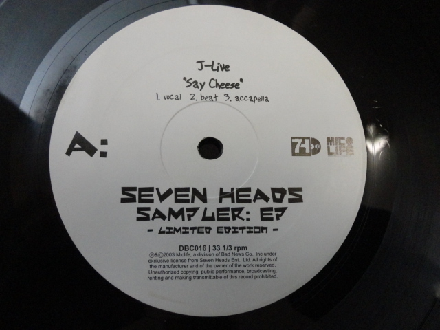 J-Live - Say Cheese (Seven Heads - Sampler: EP) オリジナル原盤 12EP 激渋JAZZY HIPHOP Audessey The Sound Sci - Da Hop 収録　視聴