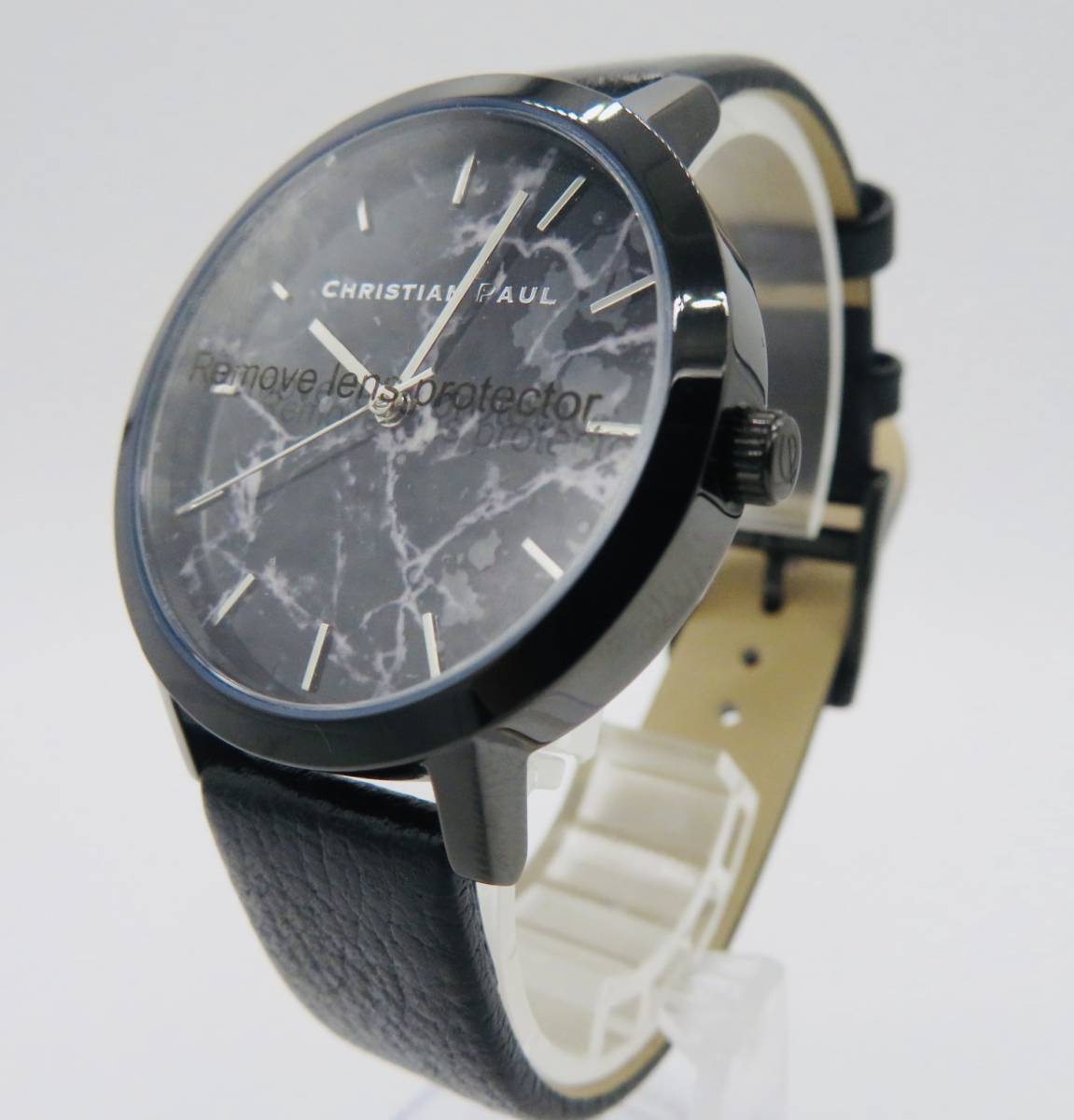 【腕時計】未使用品 CHIRISTIAN PAUL クリスチャンポール ブラック 35mm THE STRAND MARBLE MRL-01 レディース 説明書 共箱付 希少