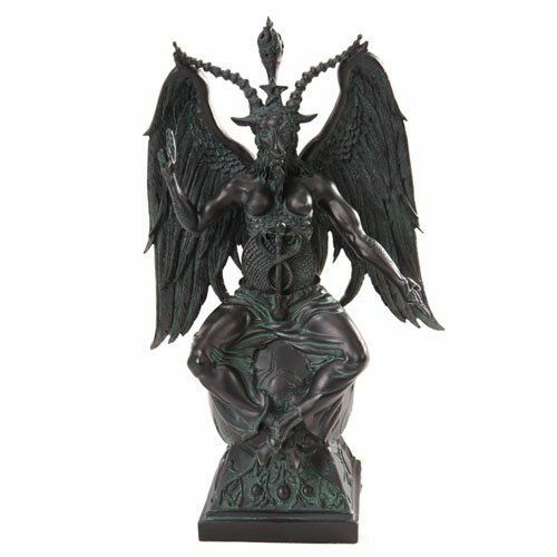 バフォメット 黒魔術サタン悪魔彫刻デビル置物オカルト黒山羊