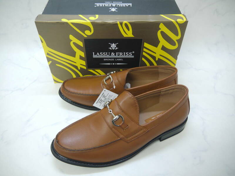 392 新品 紳士靴 LASSU＆FRISS 46（28.0ｃｍ）ビジネスシューズ BRN ブラウン 革靴 大きいサイズ