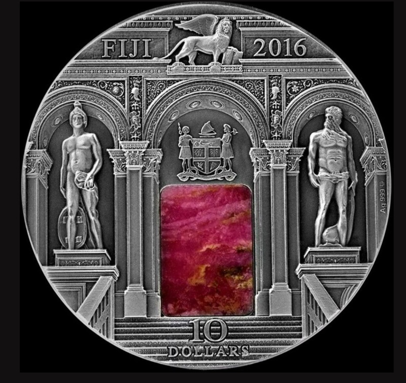 フィジー　2016年　銀貨　10ドル　Sala dell’Anticollegio-Palazzo Ducale Masterpieces in Stone　@2-34