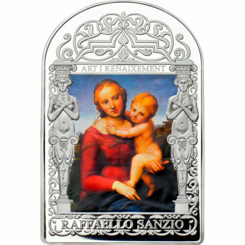 アンドラ　2011年　銀貨　15ディナール　Small Cowper Madonna by Raphael Renaissance Madonna　@2-36