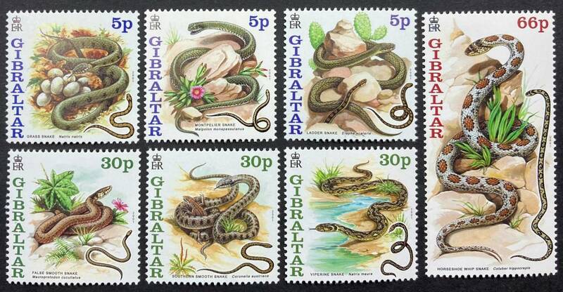 ジブラルタル 2001年発行 ヘビ 爬虫類 切手 未使用 NH